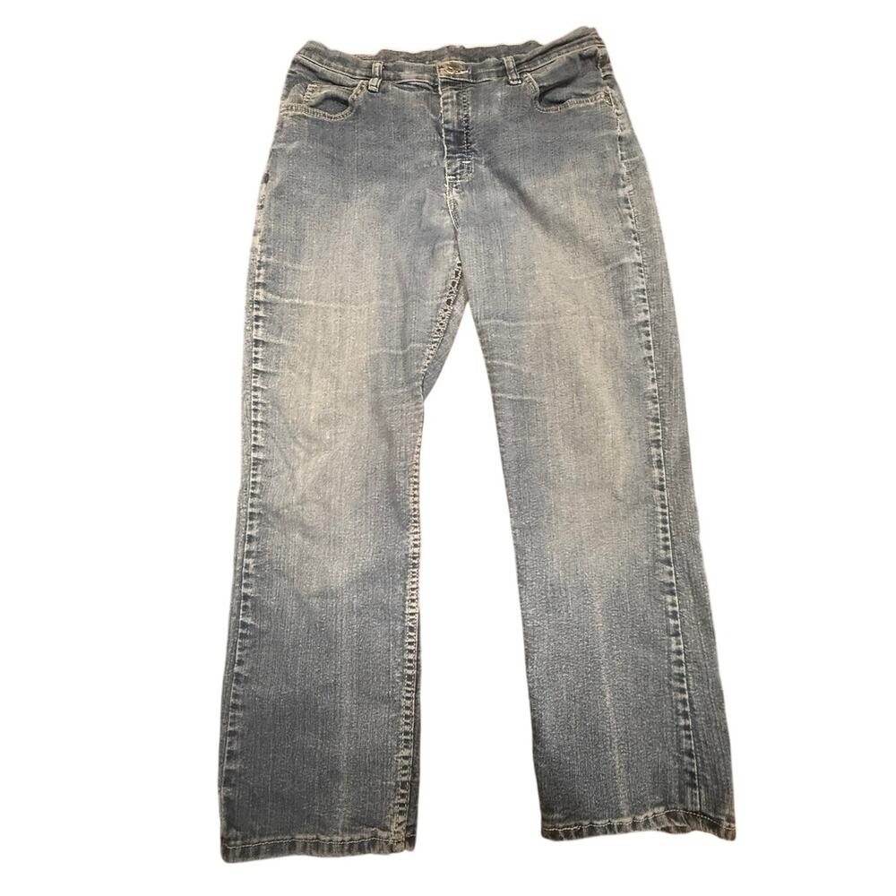 Riders by Lee Women's Blue Classic Fit Straight Leg Stretch Jeans Size 16 Petite